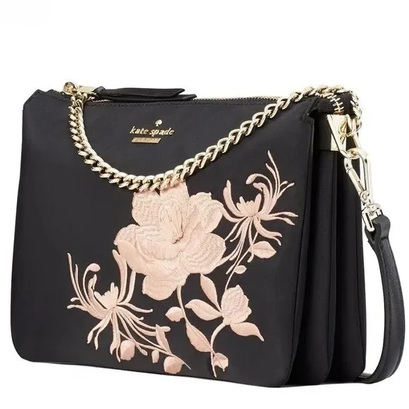 Kate Spade Dawn Place Embroidered Flower Madelyne Chain Crossbody Bag NWT $269